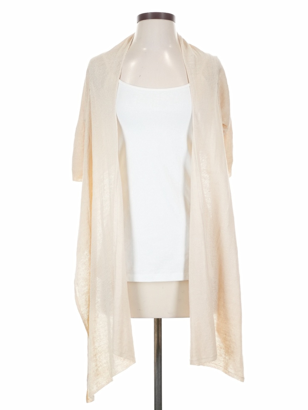 Whistles 100% Linen Cream Open Front Cardigan Sweater Size Small (1)